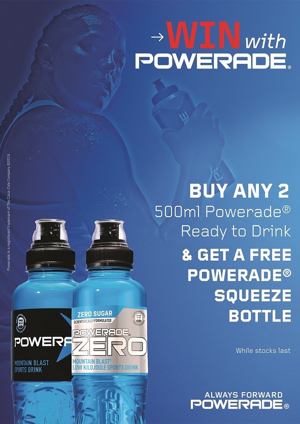 Sportsman’s Warehouse Powerade “Squeeze bottle Value add” 