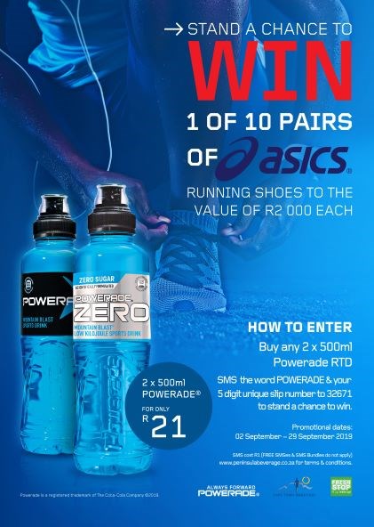 Caltex Freshtop Powerade “WIN 1 of 10 Asics Running shoes to the value of R2000 each” 