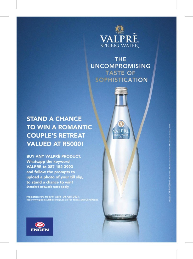 Buy any Valpré Product and stand a chance to win a Couple’s Retreat valued at R5000