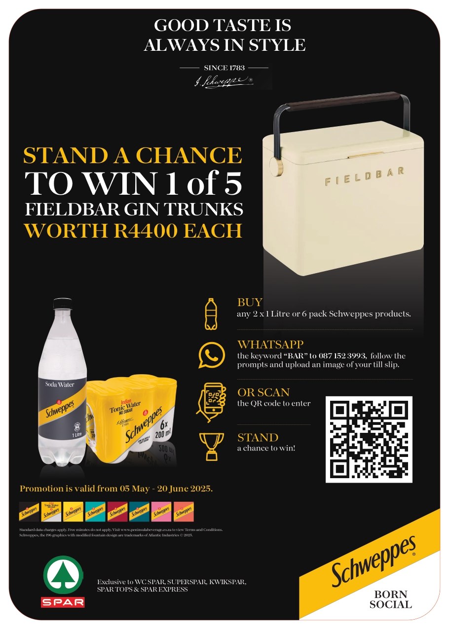 STAND A CHANCE TO WIN 1 OF 5 FIELDBAR GIN TRUNKS TO THE VALUE OF R4400 EACH