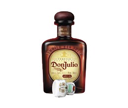 Don Julio Blanco, Añejo and Reposado with tequila shot glasses