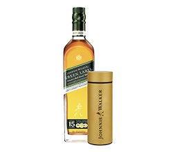 Johnnie Walker Green Label with premium branded flask